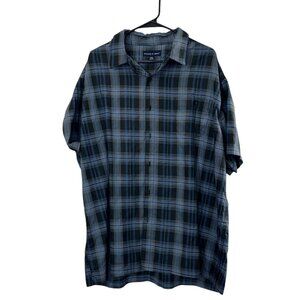 Preswick & Moore Men’s Plaid Button-Down Shirt XXL - Gray & Blue